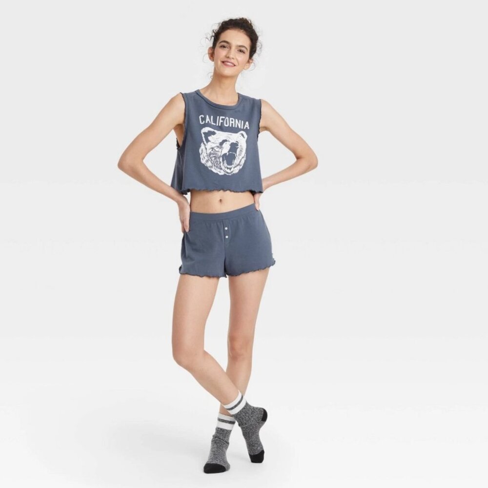 Colsie Shortie Pajama Set Medium "California Bear"